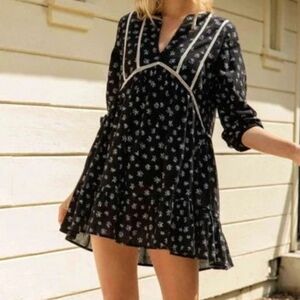 Zara boho floral long sleeve dress size xs